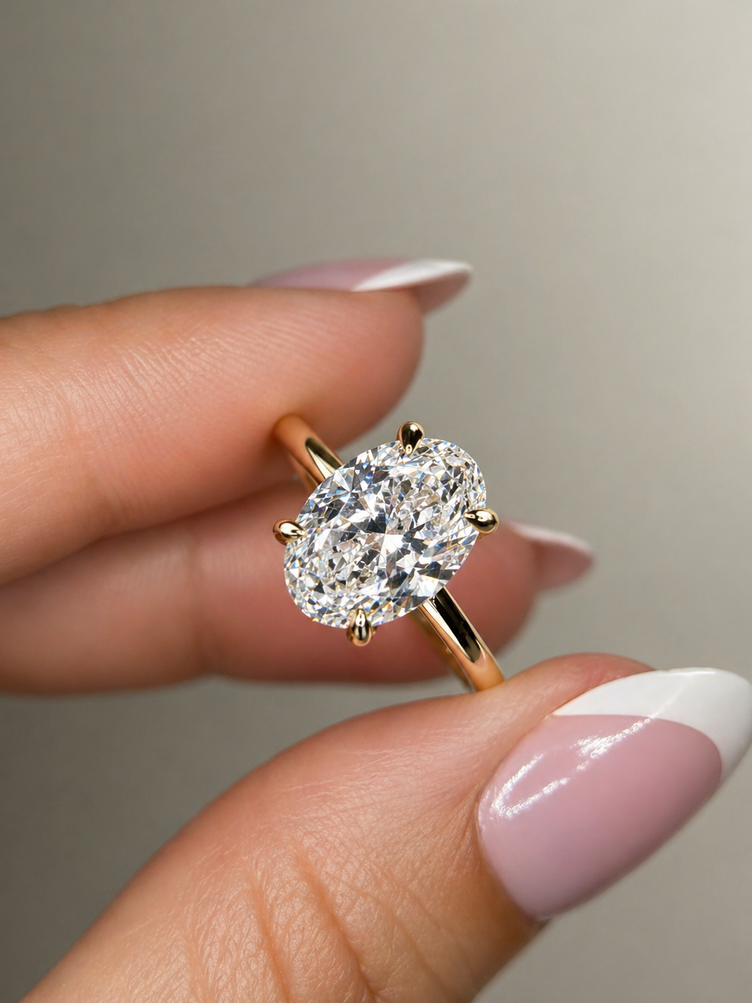 2.65 Carat Oval Cut Hidden Halo Solitaire Ring